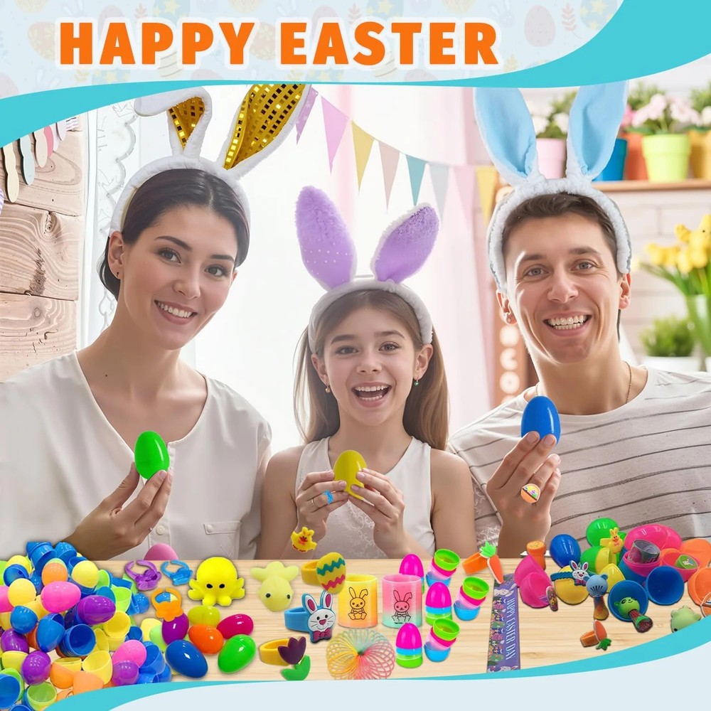 300Pcs Bulk Easter Eggs with Toys inside Easter Eggs Fillers Plastic Eggs for Ea