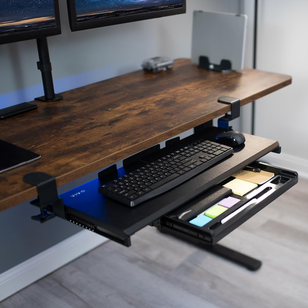 VIVO Large Keyboard Tray under Desk Pull Out Platform with Pencil Drawer, Extra
