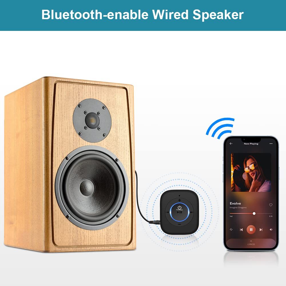 Bluetooth Receiver for Old Speaker with Latest Bluetooth V5.4 20-Hour Battery...
