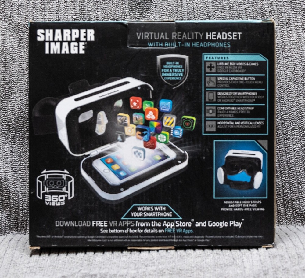 Sharper Image Virtual Reality Headset with Built-in Headphones