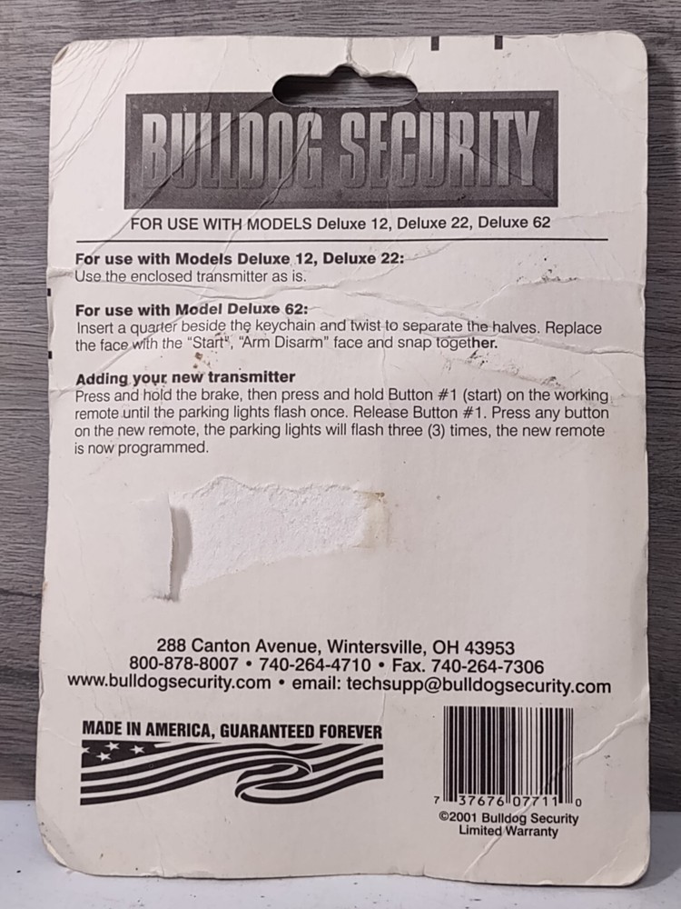 Bulldog Security Extended Range Remote Starter RS102E NEW in Package