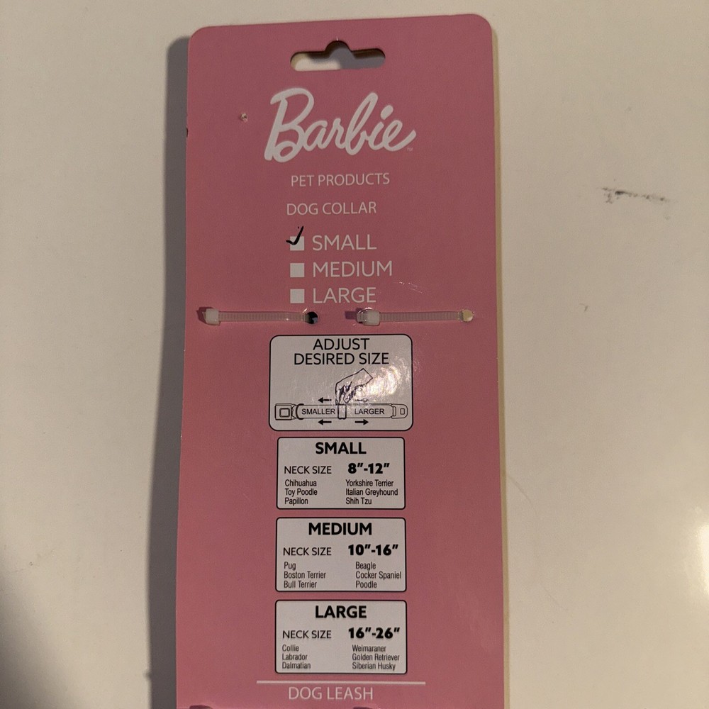 Barbie Fabric Leash & Collar, mattel, small