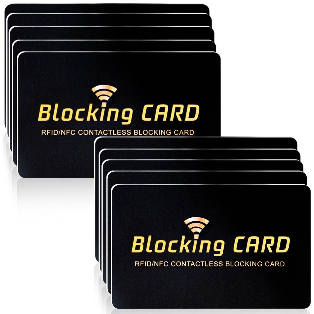 Linmxiy RFID Blocking Card 10 pack,One Protects Credit Size, Black
