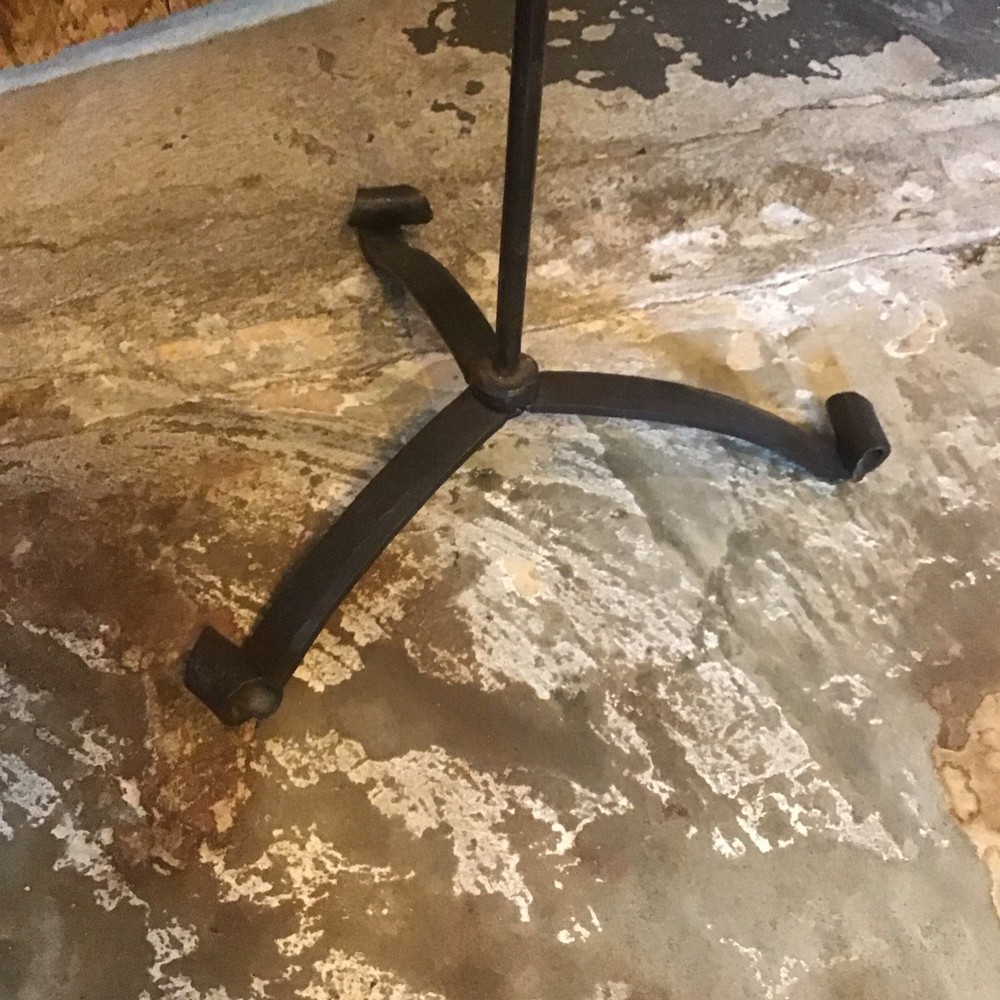 Fire place tool set, three piece with stand hand forged