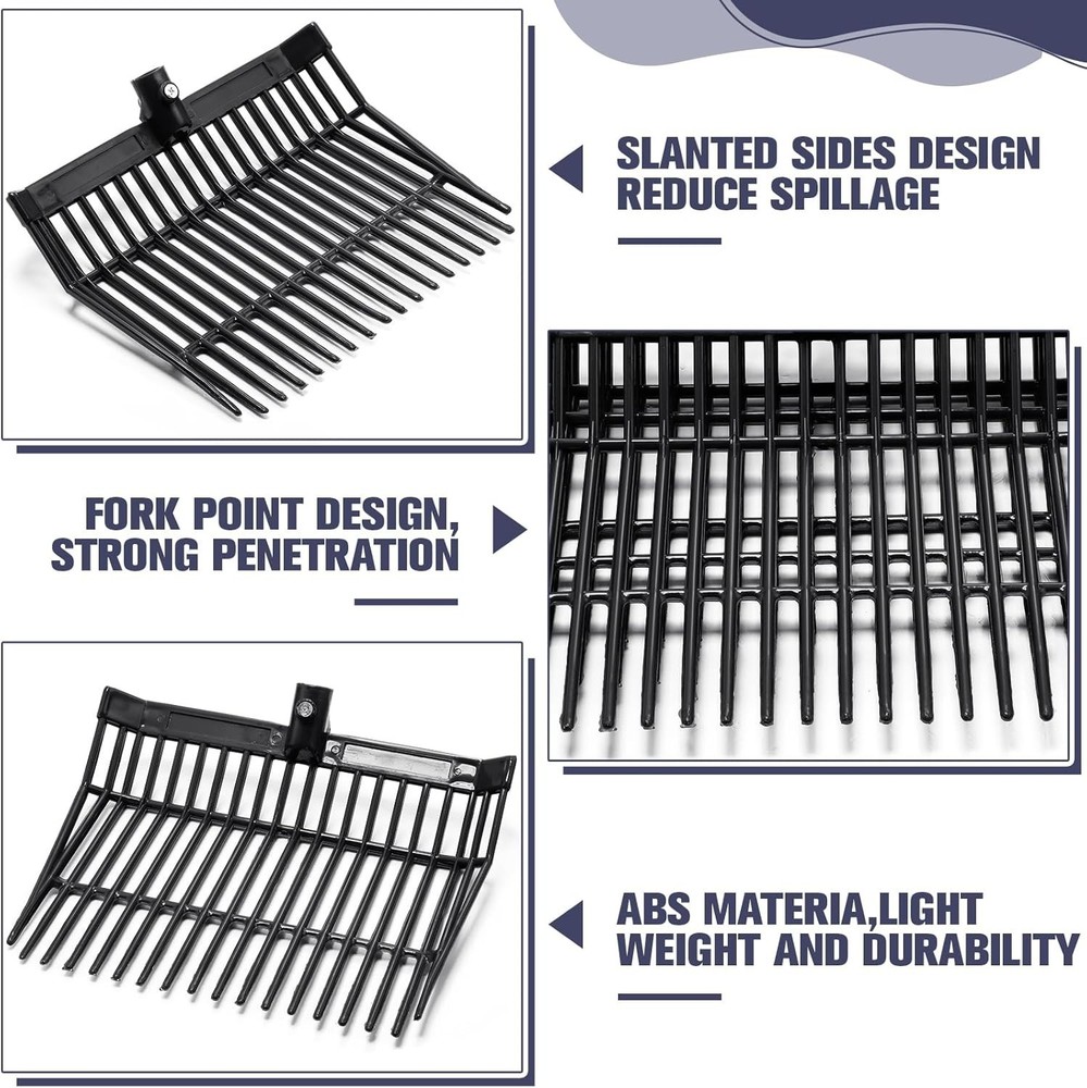 Efficient Slanted Pitchfork Replacement Heads - Quick Cleanup for Farmers