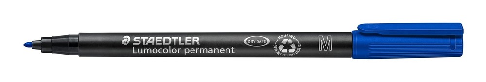 Staedtler 10 Pack Blue Permanent Markers Quick Dry Refillable Medium Tip