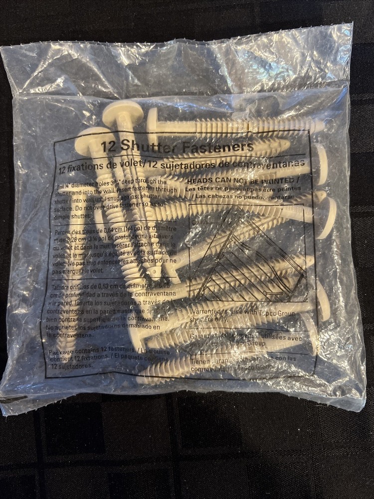 (12-Pk) Shutter Fastener Spike Loks Tan