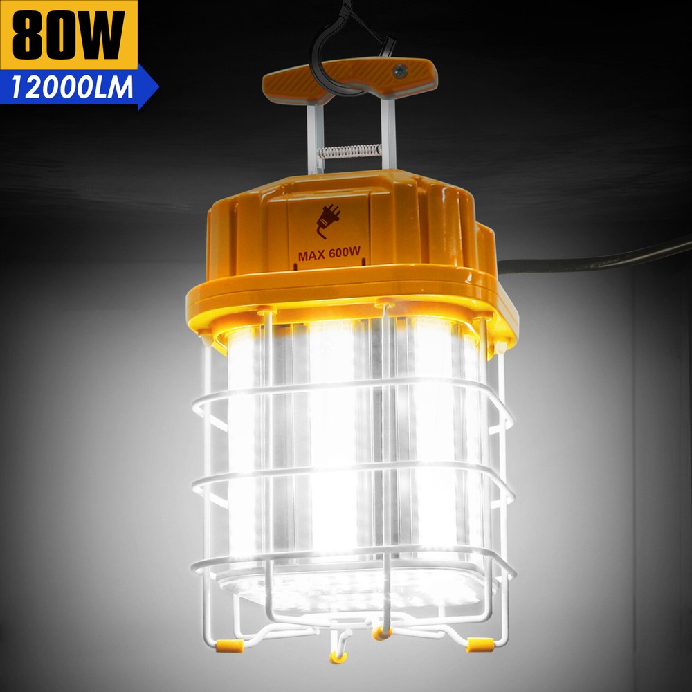 80W LED Temporary Work Light Industrial Construction Lights Linkable Lamp 5000K
