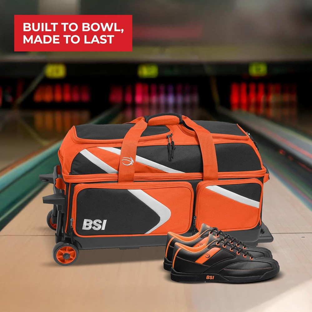 BSI Dash Roller Bowling Bag with Smooth Rolling Wheels, Padded Ball Compartment,