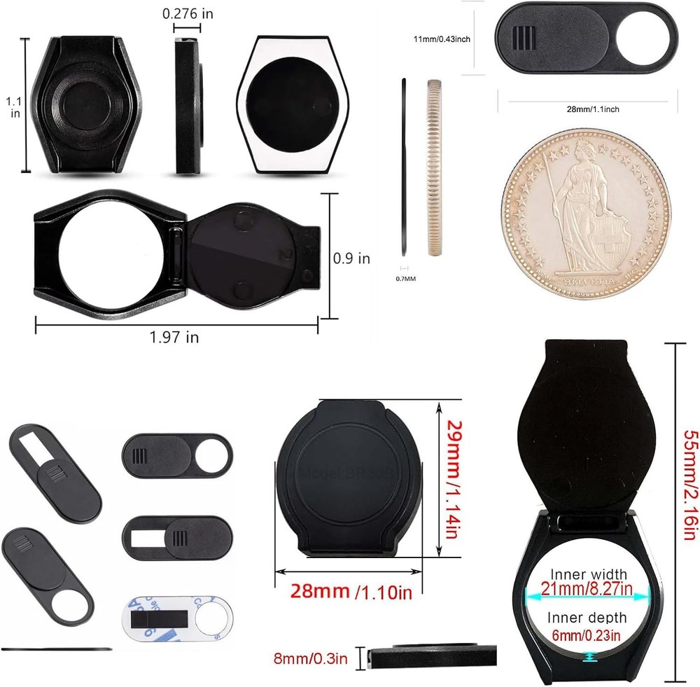 6 Pack Webcam Lens Cover Computer USB Camera Shutter Cap Adhesive Privacy Switch