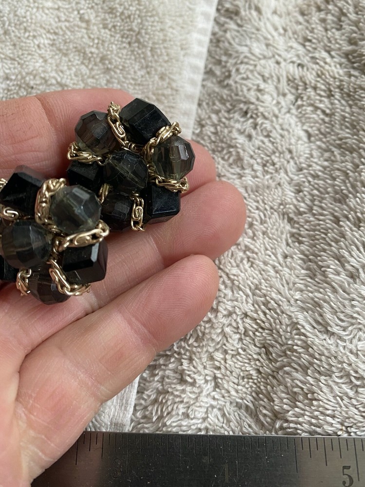 Vintage Western Germany Earrings Gray