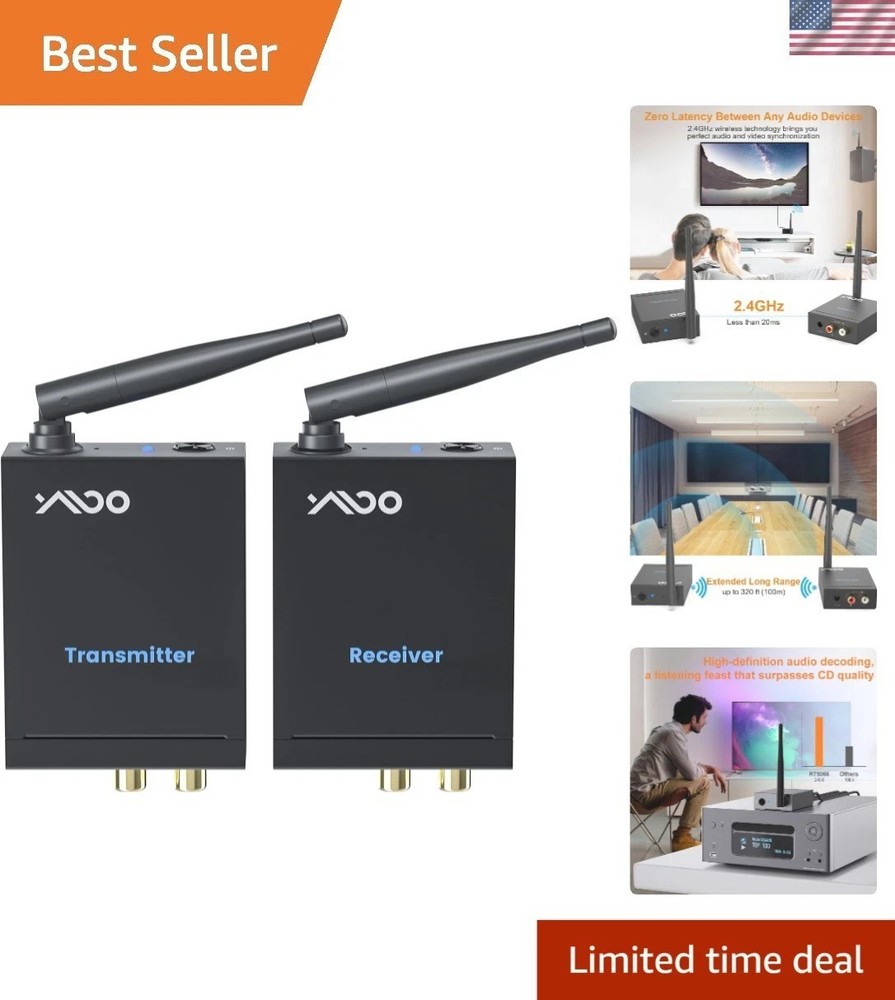 HiFi 2.4GHz Wireless Audio Transmitter/Receiver for TVs & Soundbars - 20ms Delay