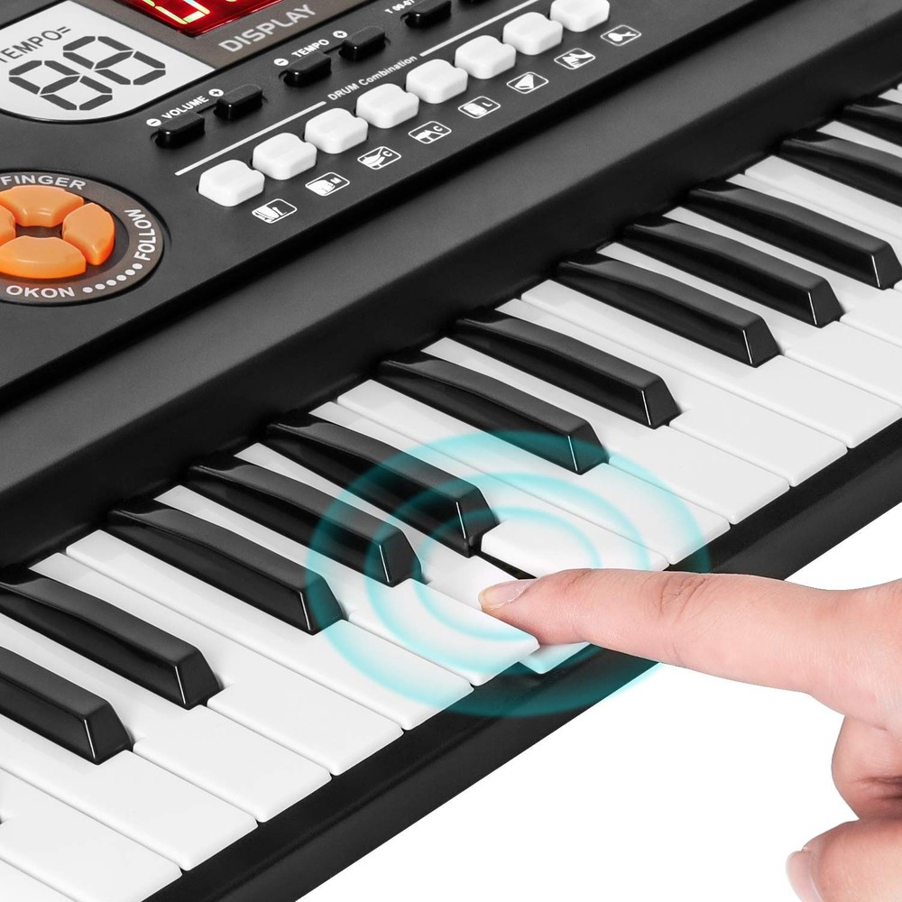 Keyboard Piano, 61 Keys Piano Keyboard for with Microphone MP3 Function Displ...
