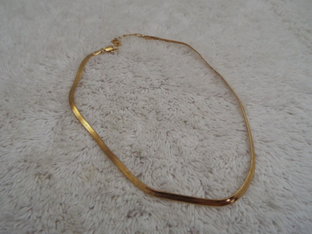 Goldtone Herringbone Chain Necklace (A9)
