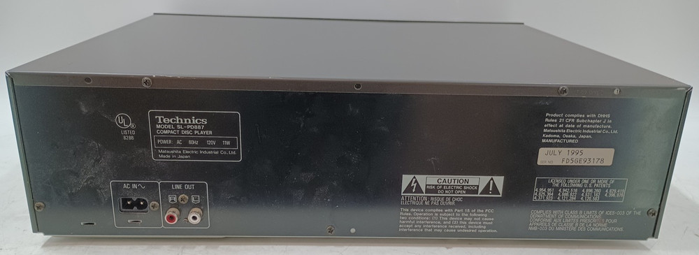 Technics SL-PD887 5-Disc CD Changer Player MASH - NO REMOTE - EB-19934