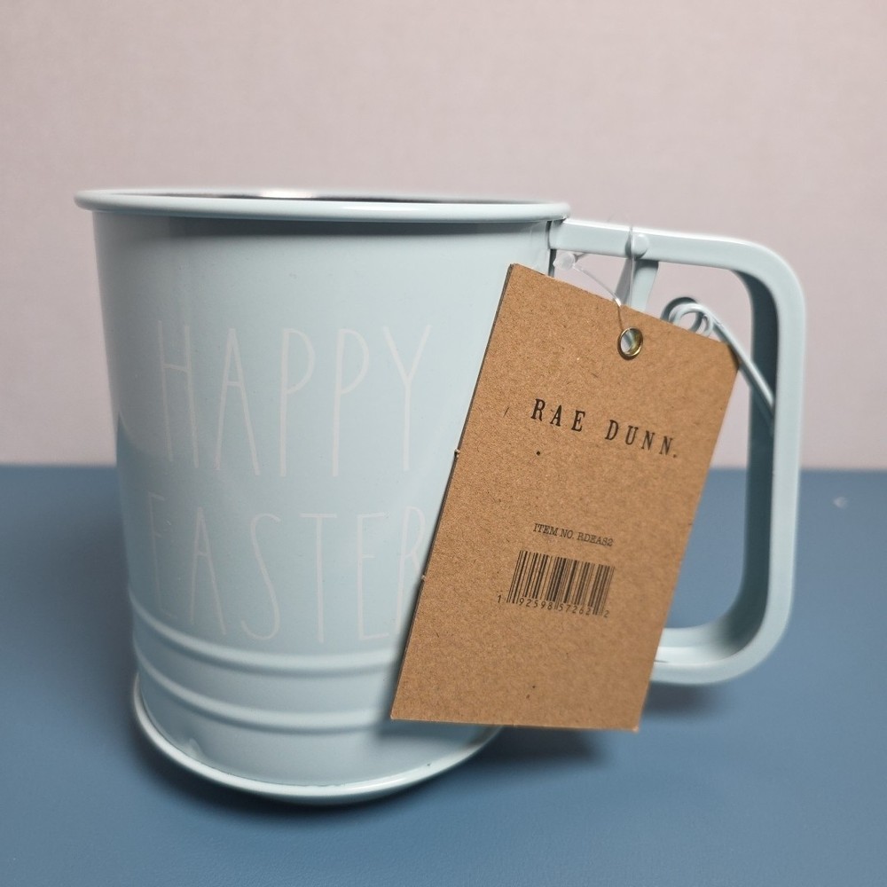 Rae Dunn Light Blue Happy Easter Flour Sifter NEW NWT