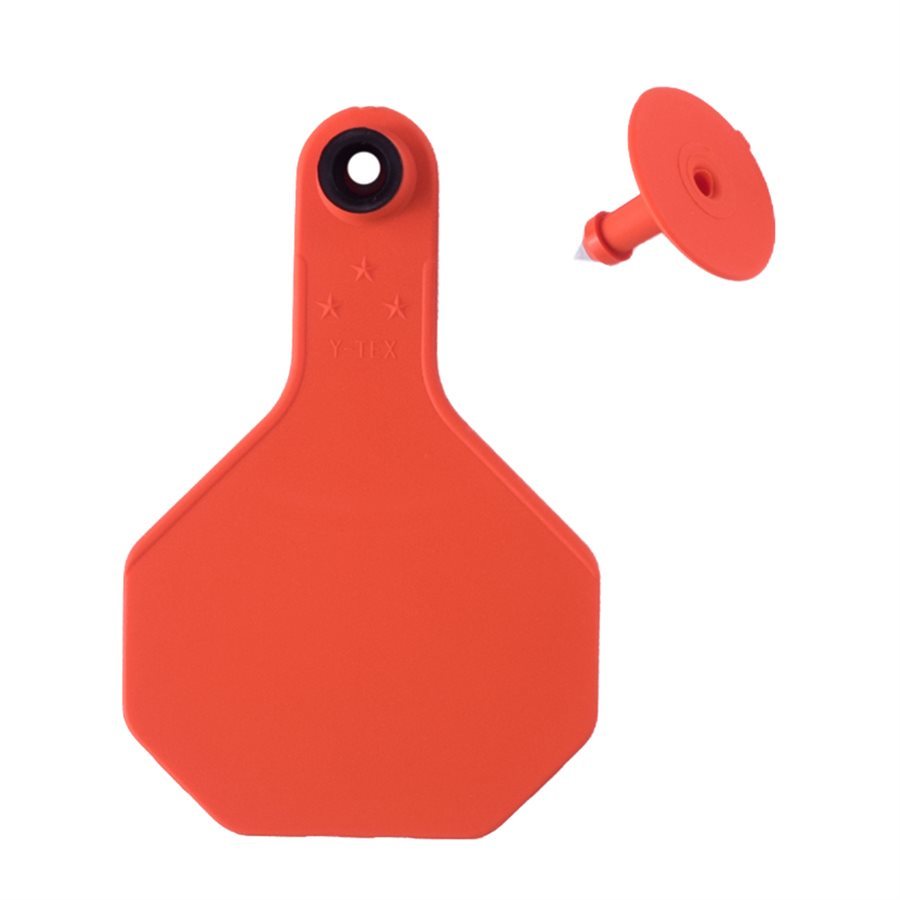 Y-Tex 3* Medium Livestock Identification Ear Tags - Blank Orange 25ct Pkg