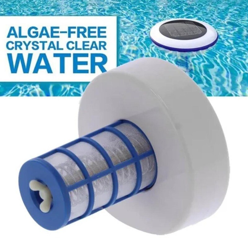 Solar powered copper-ion Pool Ionizer w/ LED Self-cleaning Anode FAST