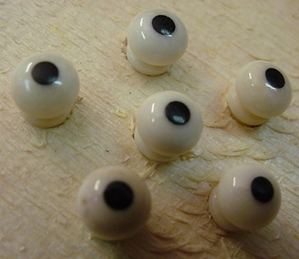 OLD STYLE BONE GUITAR BRIDGE PINS WITH EBONY DOT