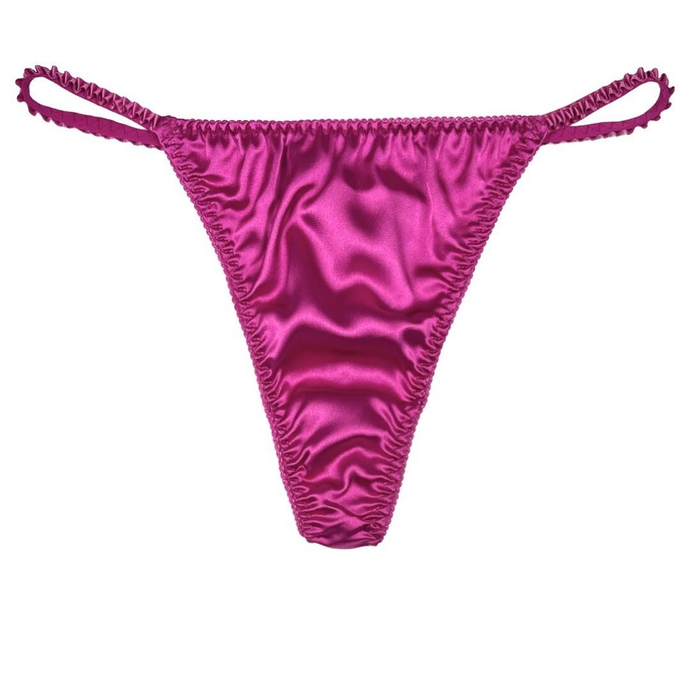 Satin String Thong Magenta XL