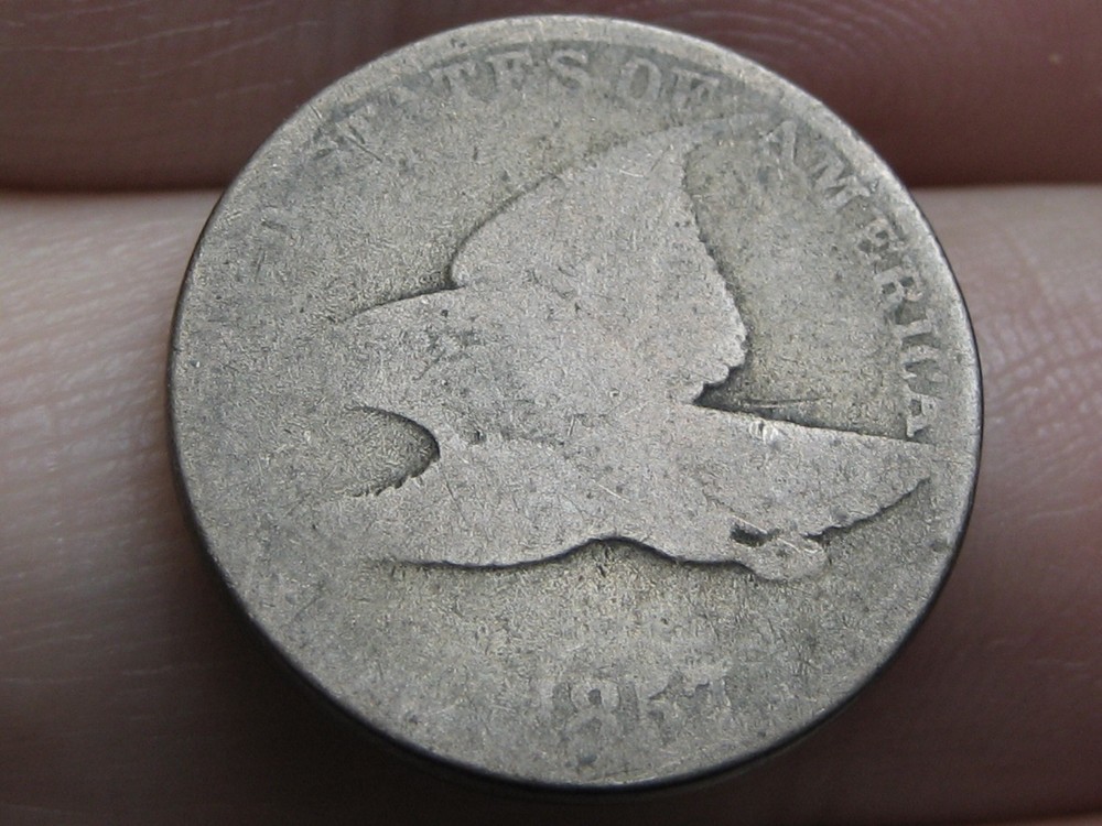 1857 Flying Eagle Penny One Cent- About Good Details