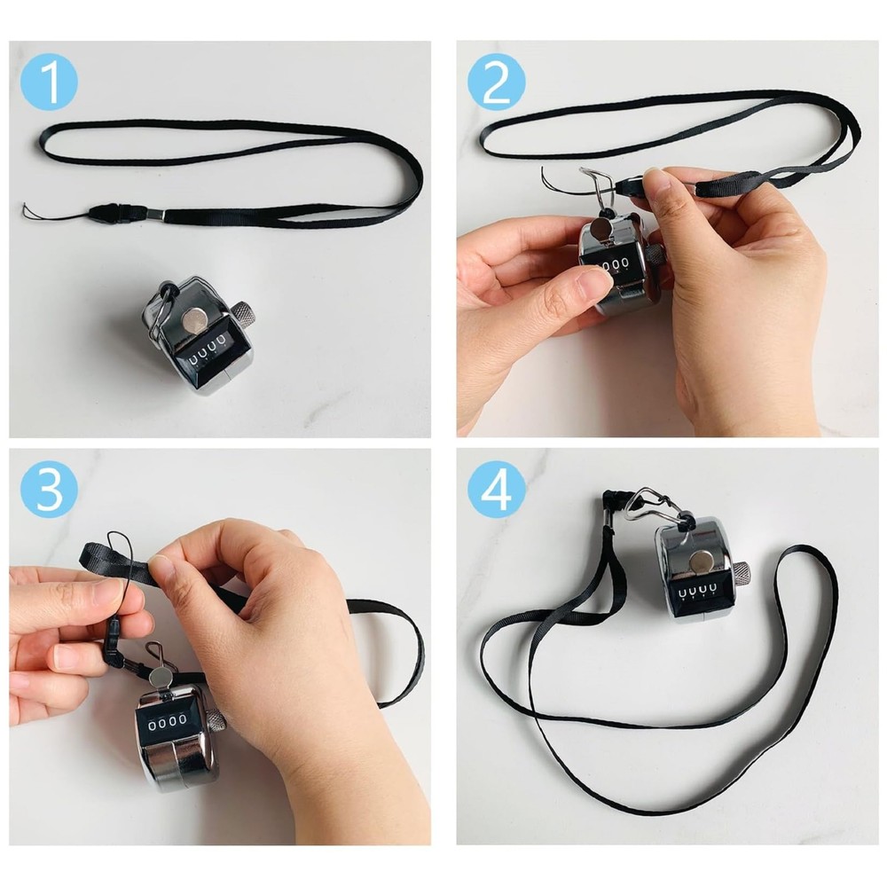 Hand Tally Counter Clicker 4 Digit Mechanical Counting Tool