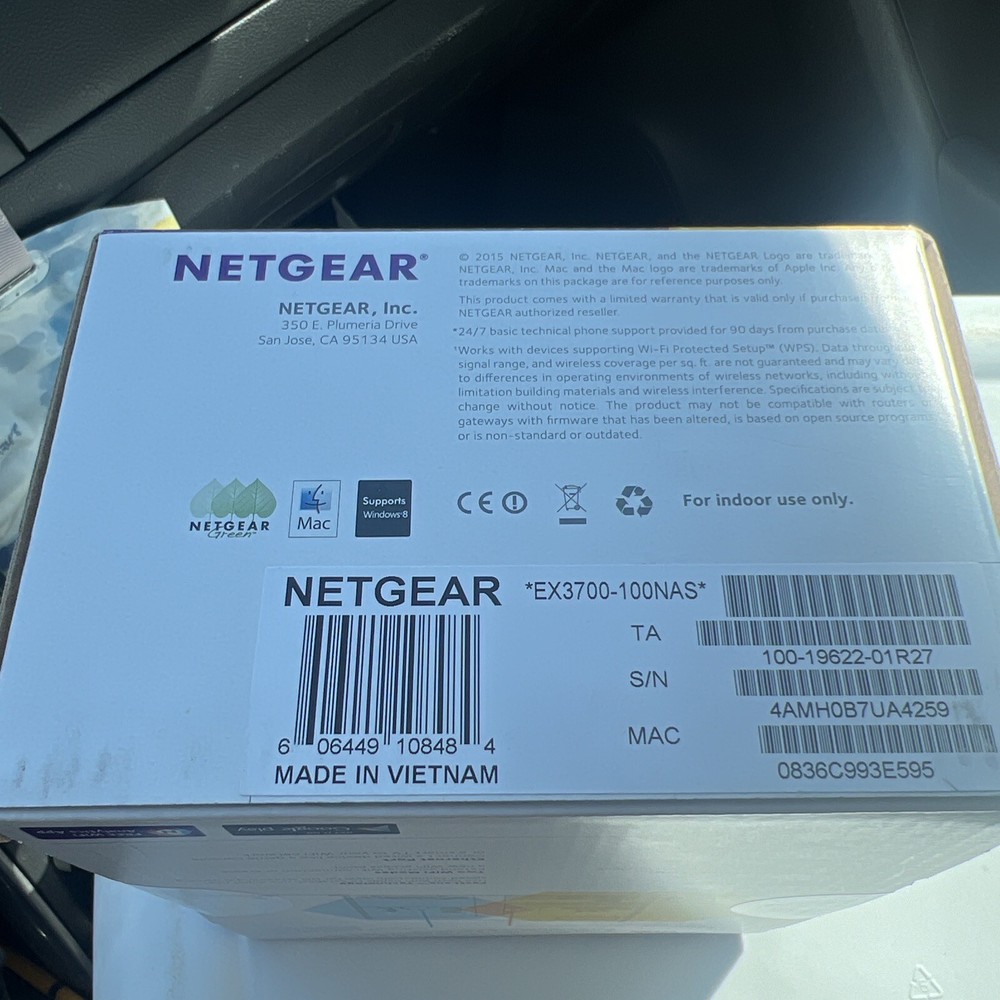 3C NETGEAR AC750 Wi-Fi Range Extender - EX3700-100NAS