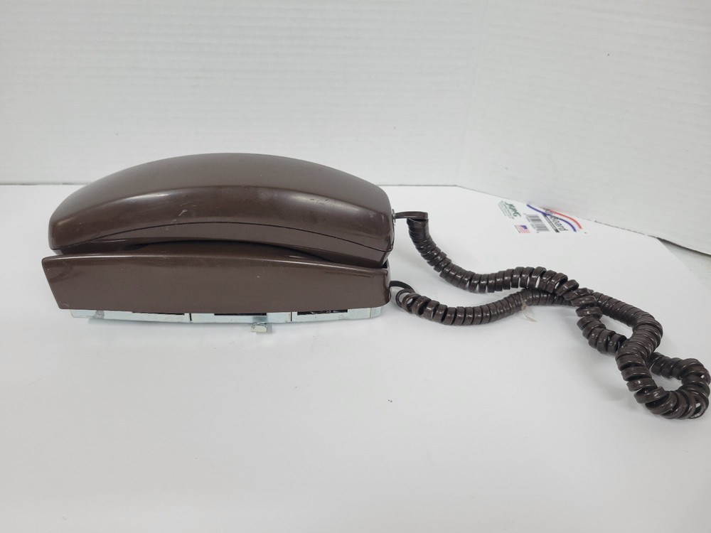 Vintage Comdial Push Button Wall Mount Phone Chocolate Brown Untested