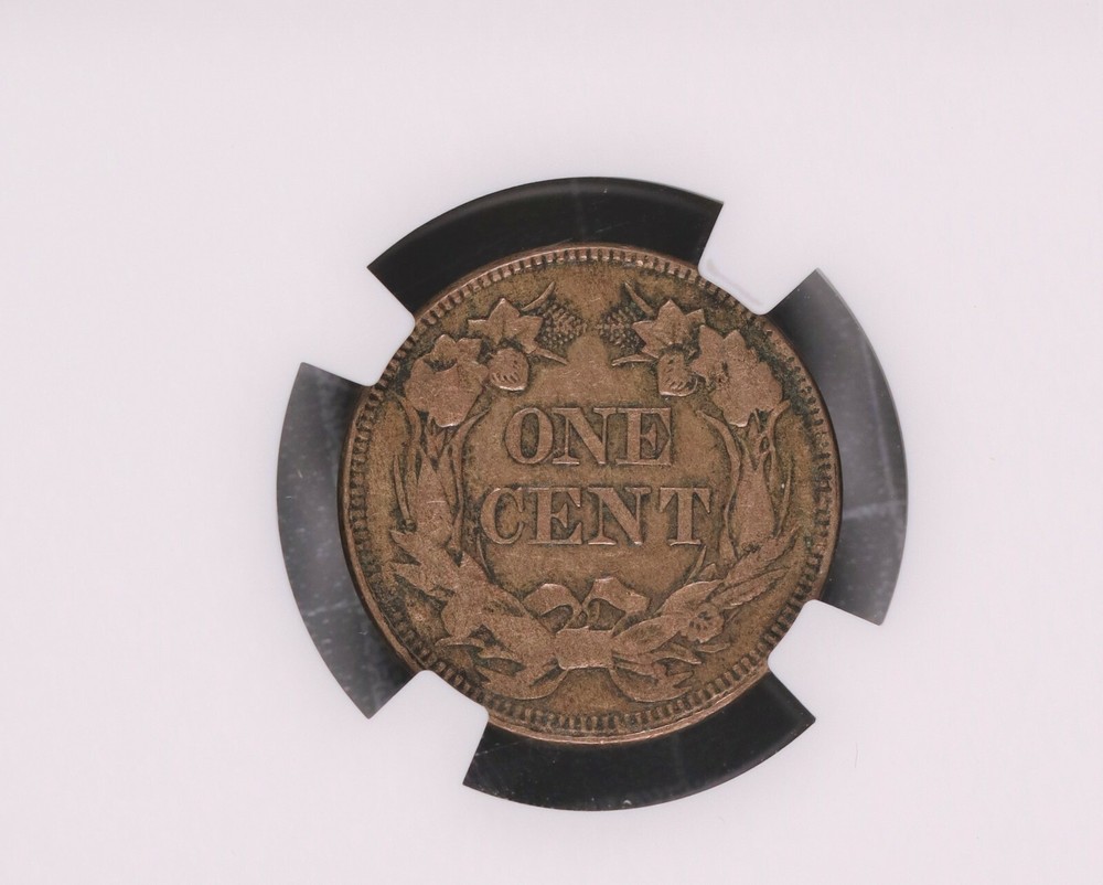 1857 Flying Eagle Cent NGC AU Details -OBV Damage #005