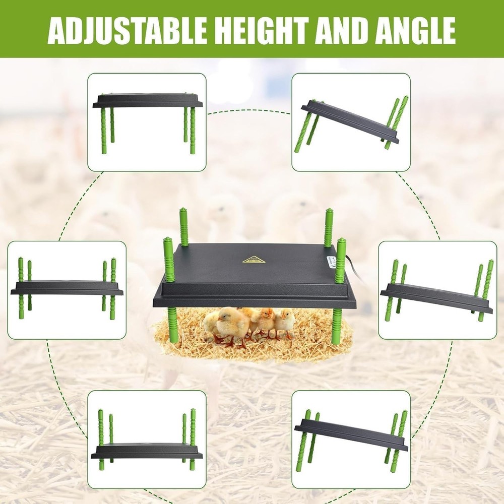 Chick Brooder Heater Plate, 12"x16" Warmer Brooder Plate for Chicks with Adju...