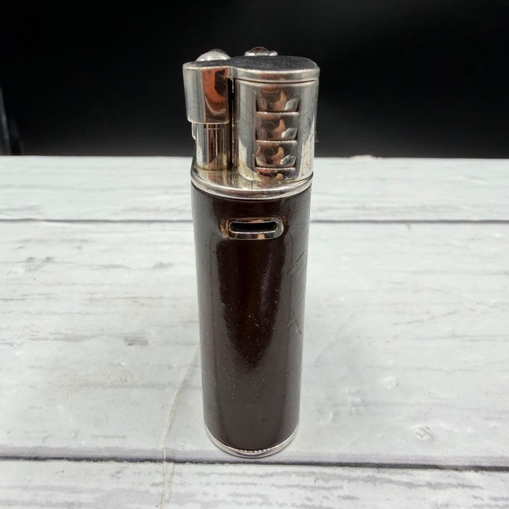 Dunhill Unique Hammer lighter bordeaux silver Vintage Working without Box