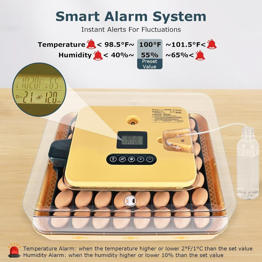 Incubators for Hatching Eggs, 56 Eggs Incubator with Egg Candler, Auto Egg Turne