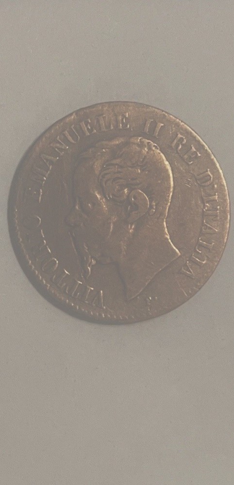 1861 Italy 2 Centesimi Coin