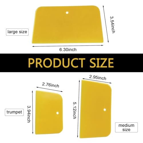 3 PCS Car Scraper, 4" 5" and 6" Multi-purpose Soft Scratch-resistant Plastic