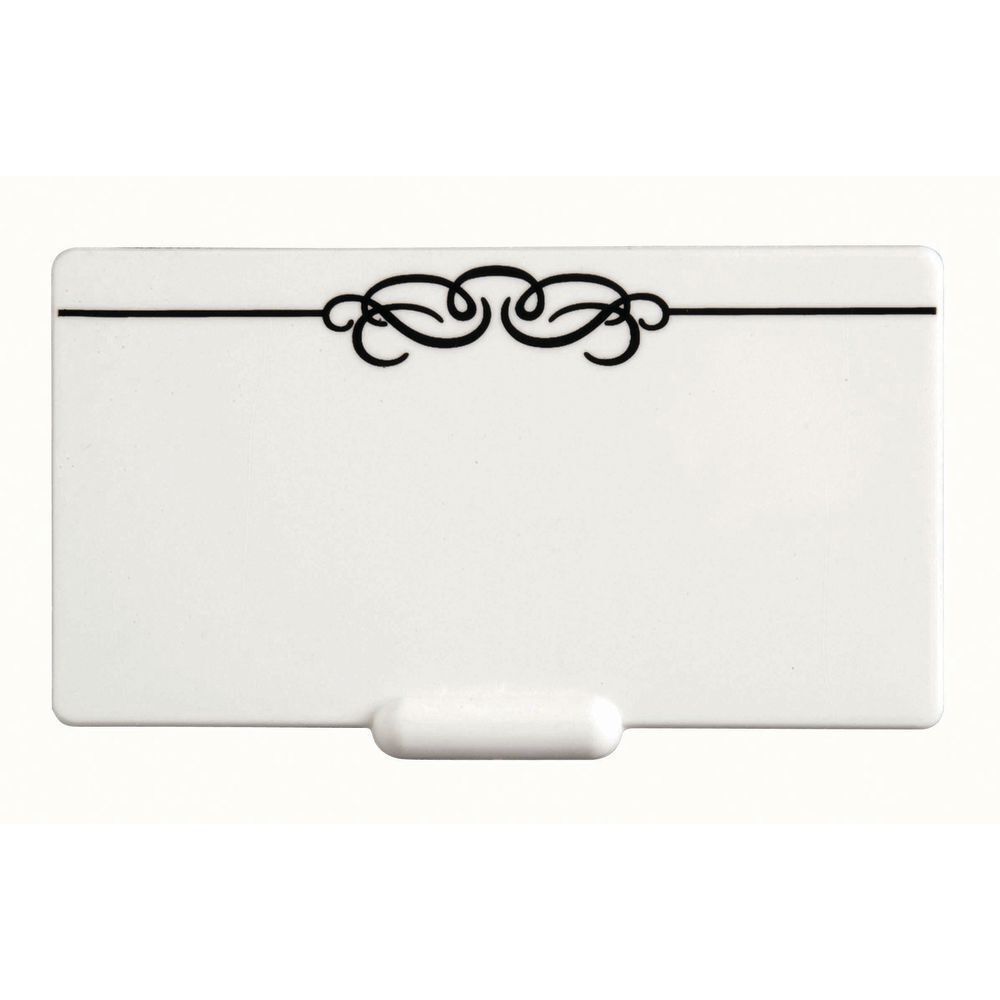 HUBERT® Write On Wipe Off Tag with Black Scroll Imprint Plastic Heat Resistant -