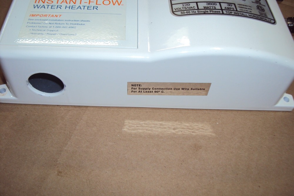 CHRONOMITE SR-30L/120-1 TANKLESS WATER HEATER , 120 V , 3600 W , .35 GPM