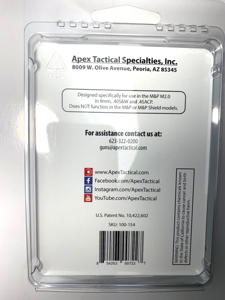 Apex Tactical 100-154 Flat-faced Forward Set Trigger Kit for M&P M2.0 SHIPS FAST