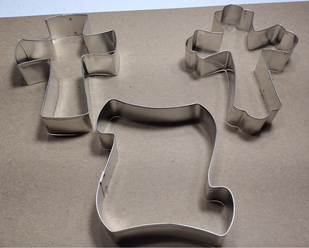 Church Cross Scroll Cross Cookie Cutter 3 pc Set