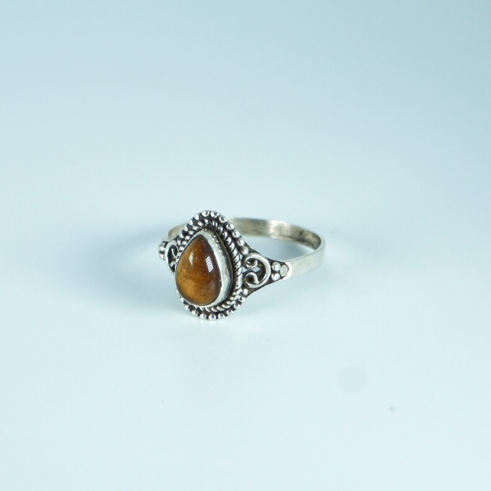 Silver Ring with Tiger’s Eye size 9