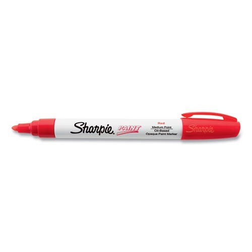Sharpie Permanent Paint Marker, Medium Bullet Tip, Red