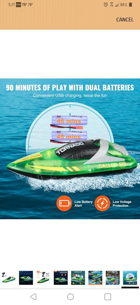 Remote Control Boat With LED Light