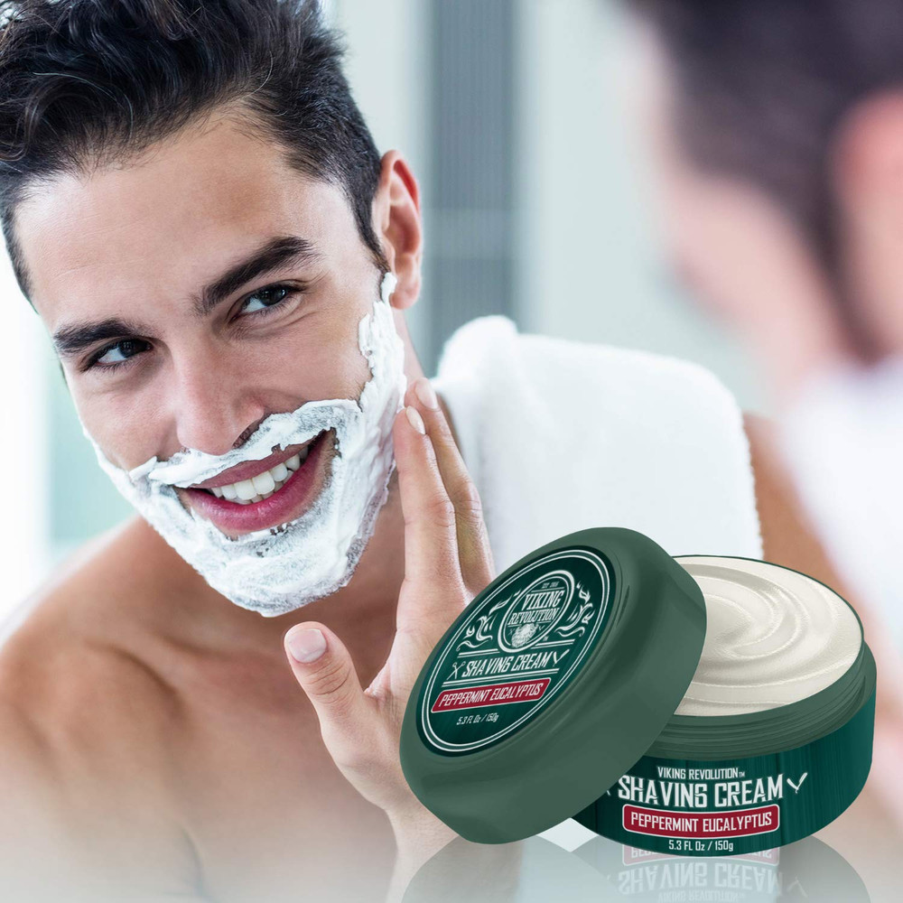 Luxury Shaving Cream Peppermint & Eucalyptus Scent - Soft, Smooth & Silky Shavin