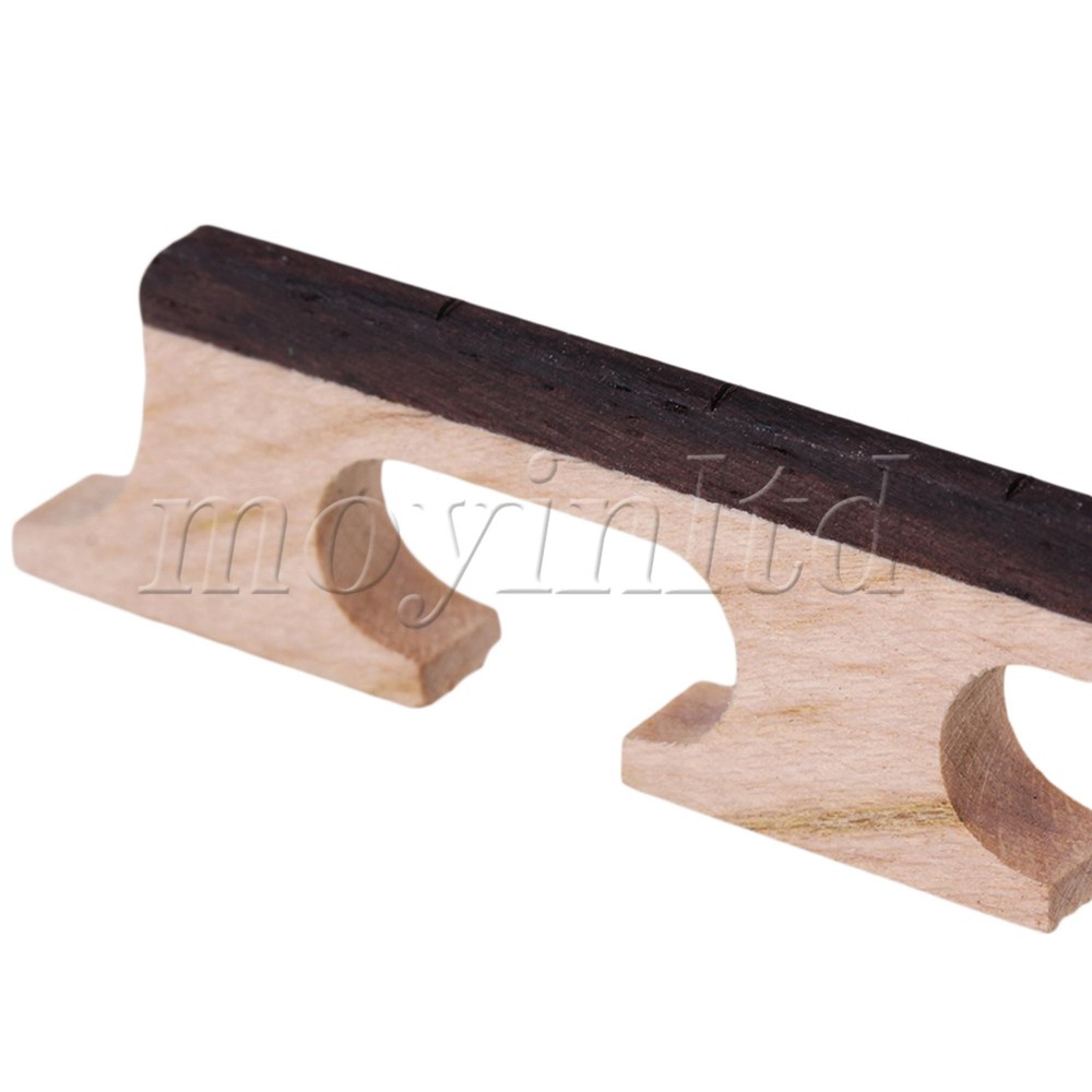 Maple Ebony Bridge For 4 String Banjo Ukulele with Ebony Saddles Brown