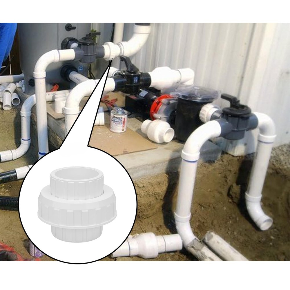 3" PVC Union Coupling Pipe Fitting (Socket x Socket) 3Inch 3Inch, White