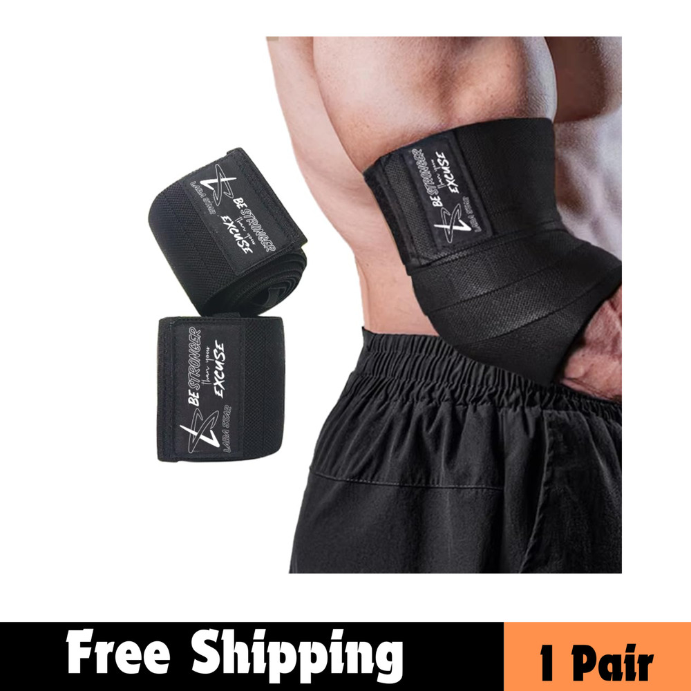 Elbow Wraps for Weightlifting (1 Pair), 47" Elastic Elbow Support & Compression