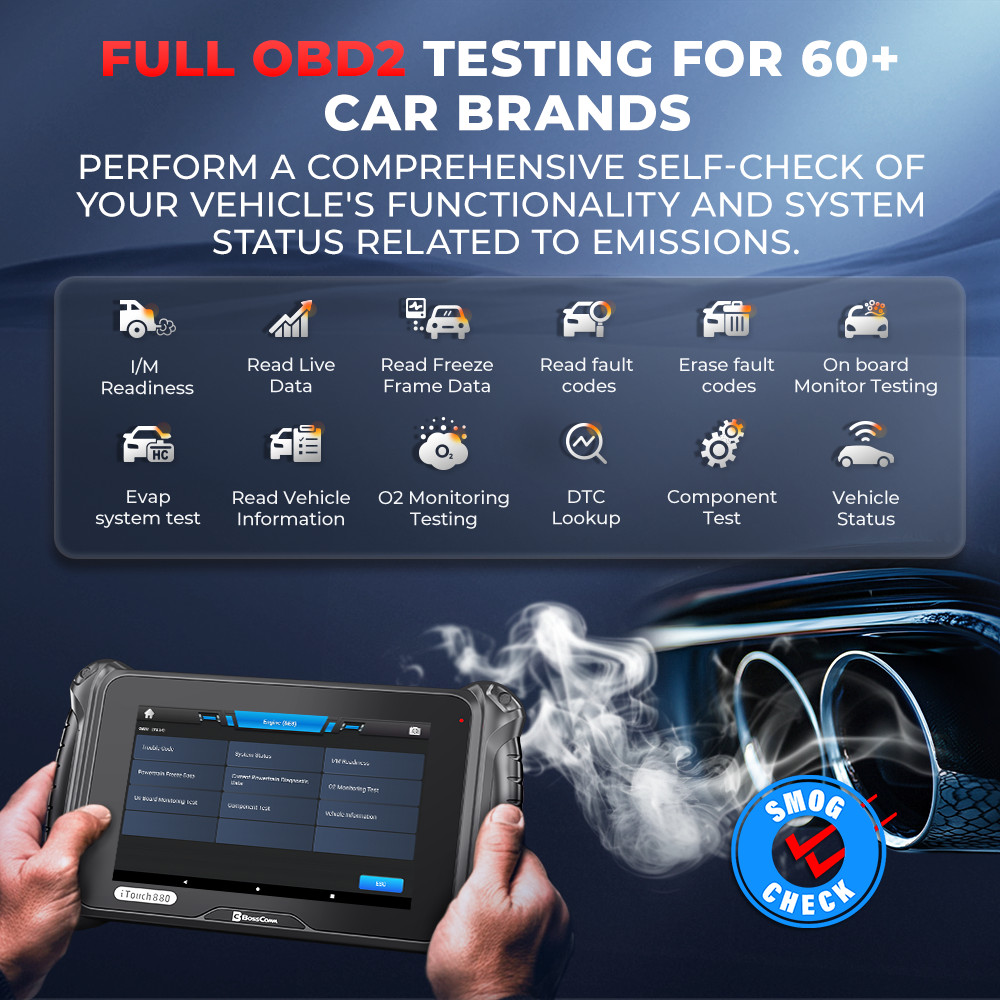 BOSSCOMM iTouch 880 OBD2 Scanner Diagnostic Tool Fuel Injector Coding Service