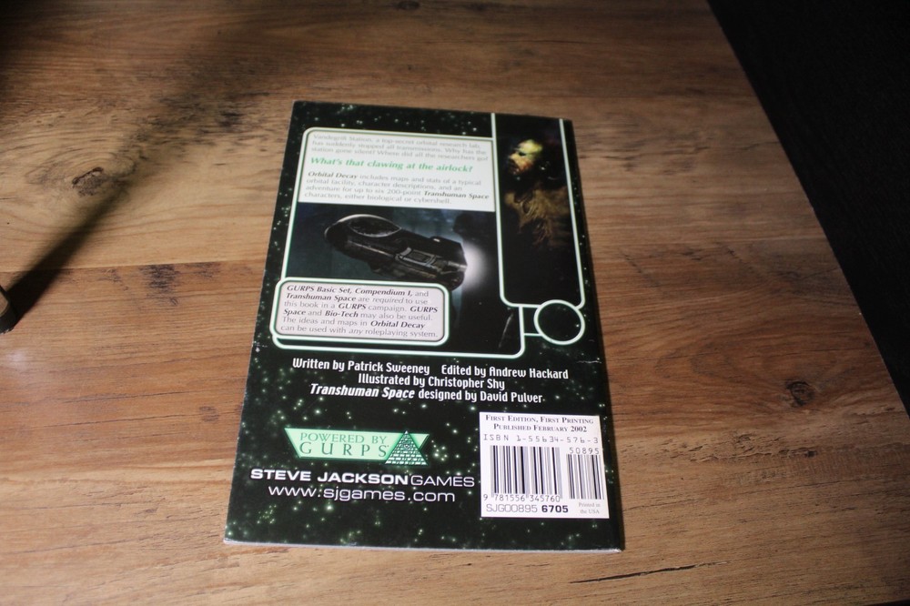 GURPS Transhuman Space Orbital Decay RPG 2002 BOOK ONLY