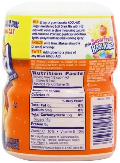 Kool-aid Orange soft drink Mix 19 Oz Container