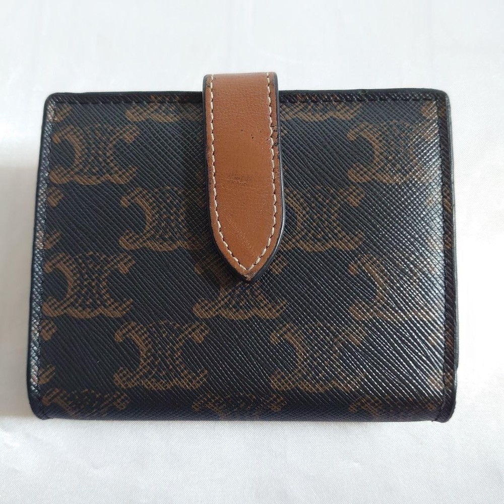 Excellent Condition CELINE Bi Fold Wallet Compact Wallet From Japan