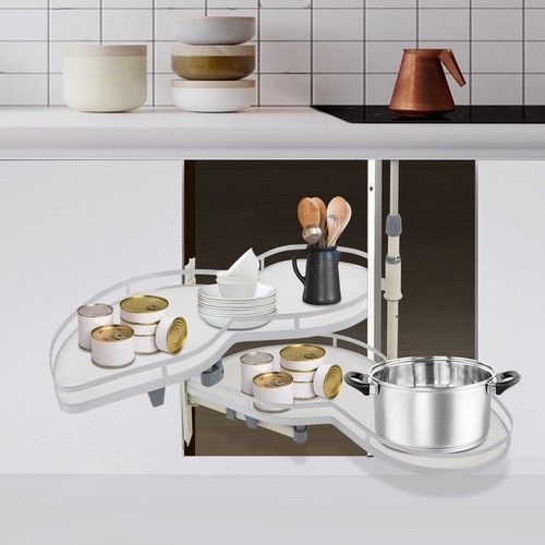 2 Tier Swing Tray Left Blind Corner Kitchen Cabinet Pull Out Kitchen Organizer